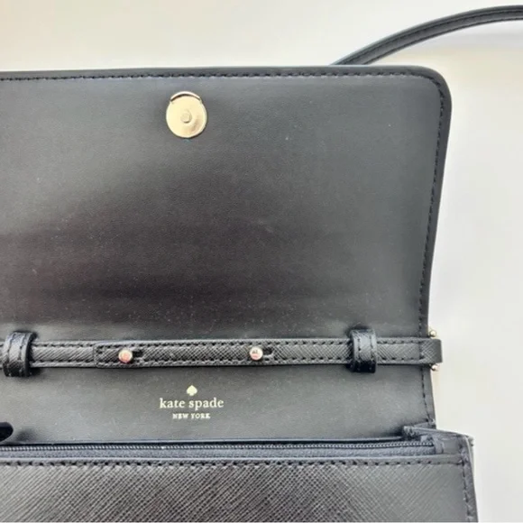 kate spade Black Crossbody with Gold Chain NWT - Picture 5 of 6